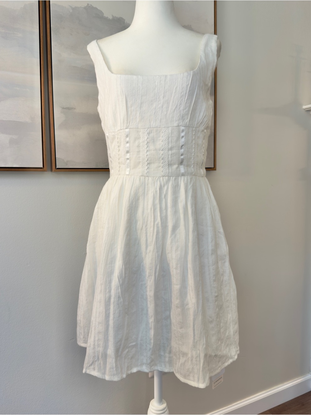 NWT Commense White Mini Dress | Square Neck - Picture 3 of 6